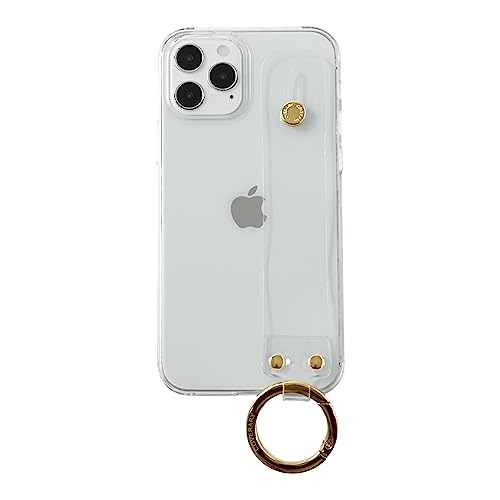 COVERARY iPhone XR ケース 背面クリア アイフォン ハンドベルト付き スマホベルト マグネットなし スマホケース クリアケース シンプル スマホカバー 全機種対応 背面保護 軽量 薄型 おしゃれ 人気 耐衝撃 リング付き ハードケース P