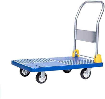Portable Folding Flatbed Cart with Non-Slip Swivel Casters - Lightweight, Quiet Design for Easy Luggage & Baggage Transport - Compact, Effortless Storage Solution