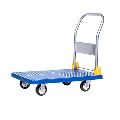 Portable Folding Flatbed Cart with Non-Slip Swivel Casters - Lightweight, Quiet Design for Easy Luggage &amp; Baggage Transport - Compact &amp; Effortless Storage Solution