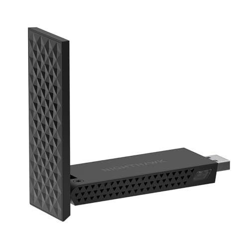 Adaptateur USB 3.0 NETGEAR Nighthawk WiFi 7 (A8500) - Vitesse WiFi Gigabit tribande BE5000 (jusqu'à 5,0 Gbit/s) - Bande 6 GHz - Fonctionne avec Tout routeur ou Tout...