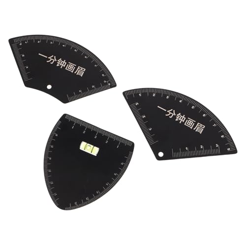 ノーブランド品 3個点 眉毛シェーピング定規ツール 型 扇形 半扇形ステンシル付き再利用可能なメイク用眉毛デザインガイド 精密対称性を促進し携帯
