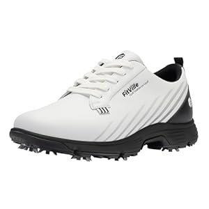 FitVille Mens Golf Shoes Extra Wide Fit with Spikes Professional Spiked Golf Shoes for Men V2