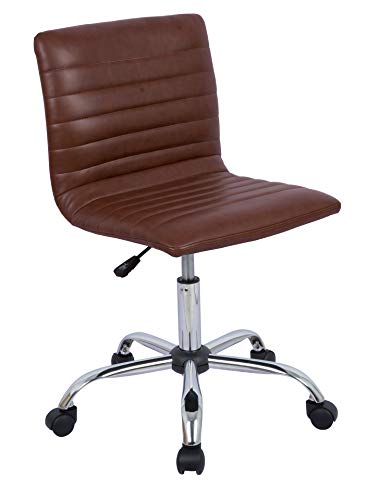 AmazonBasics Modern, Low-Back, Adjustable, Swivel, Armless Office Task Desk Chair with Casters, Brick