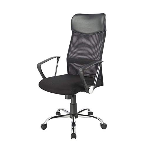 Silla de Oficina y Escritorio Ergonómica con Reposabrazos, Elegante para tu Espacio de Trabajo, Ajustable en Altura, Soporte Lumbar, Negro