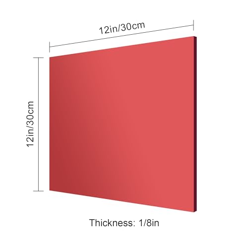 Image of 12x12 Inches Deep Red Mirror Acrylic Sheet - 2 Pcs Reflective Acrylic Panel for DIY Crafts, Home Decor & More (30x30 cm)