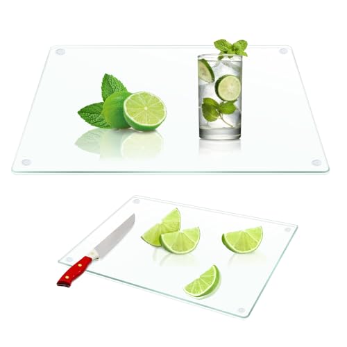 Set de 2 tablas de cortar de vidrio templado 12x16 y 8x12 pulg miniatura 1