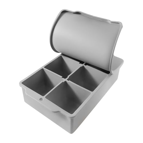 Molde para Hielos en,Cubitera de Silicona con 6 Cavidades y Tapa | Desmoldado Fácil Para Jugos Whisky Vino y Bebidas