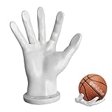 HORREX Supporto da Parete a Mano per Palline Parete Pallacanestro Supporto Pallacanestro Organizer Basket Scaffale Palloni Rack per Palline Portapalle da Calcio (Bianco)
