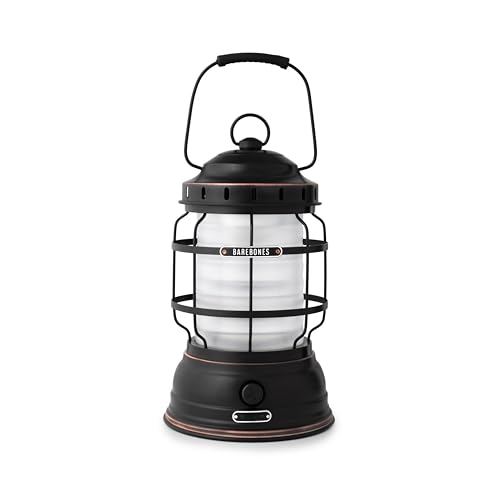 Barebones FOREST LANTERN – Wiederaufladbare Vintage-LED-Laterne mit Dimmbarer Helligkeit – Akkubetriebene Laterne für Outdoor-Abenteuer, Gartenpartys und Notfälle (Antike Bronze)