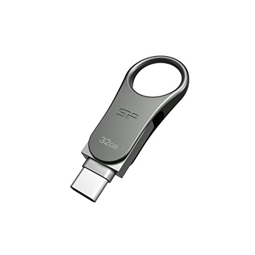 Silicon Power 32GB USB 3.0 (USB 3.1 Gen1) Type C Swivel Dual Flash Drive (SP032GBUC3C80V1S)