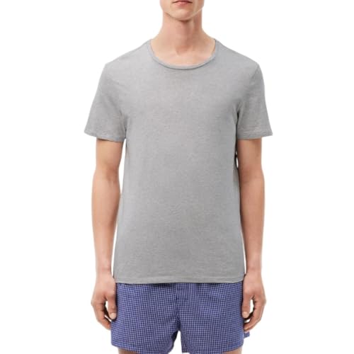 Lacoste Men's 100% Cotton Regular Fit Crew Neck Undershirt, 3-Pack
