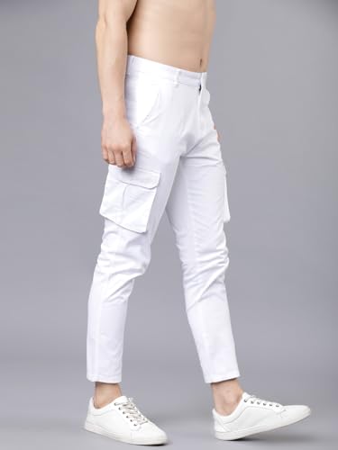 Image of Highlander Men's Slim Fit Cargo Trousers| Stylish & Comfortable for Casual, Travel & Active Wear | Trouser for Men | Men Trousers