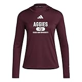 adidas Women's D4T Texas A&M University Lightweight Hoodie, Team Maroon/Texas A&M, Large