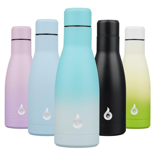 Image of BJPKPK Insulated Water Bottle 12oz Small Stainless Steel Water Bottles Reusable Metal Thermo Keep Cold and Hot,Sea Salt