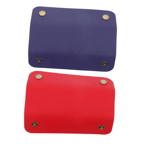 VALICLUD 2 Stück Koffergriffschutz aus Pu Leder Handtaschen Griffschutz und Trageband Druckentlastung für Taschen und Gepäck Einfache Befestigung Rot und Dunkelblau
