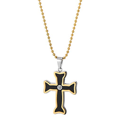 IMETACLII Donna Uomo Acciaio Argento Oro Croce