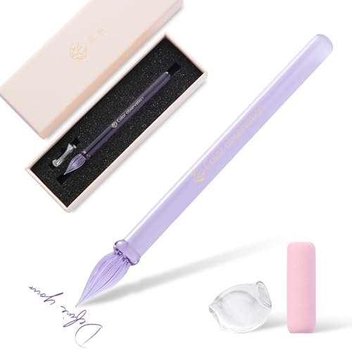 tramol Handmade Glass Dip Pen Crystal Glass Signature Pen Suitable for Artists Adults and Teens For Writing Drawing Signing and Gift-giving