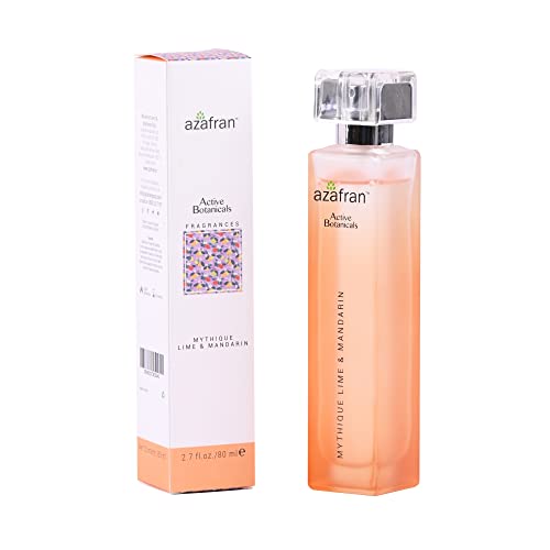 Image of Azafran Active Botanicals Fragrances | Mythique Lime & Mandarin Fragrance For Men & Women | Long Lasting Citrus Fragrance | 80ml