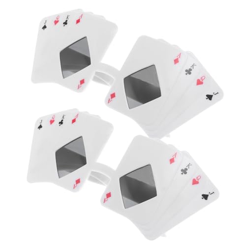 Artibetter Lot de 2 Lunettes de Poker en Plastique 18x8 Cm, Lunettes de Soleil Folles à Thème Cartes, Accessoires Amusants pour Photomaton et Soirées Déguisées,...