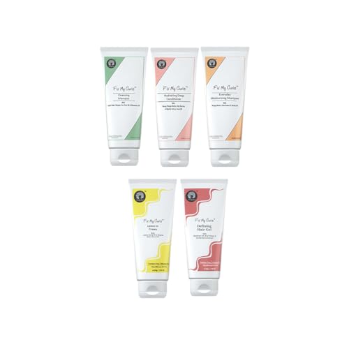 Fix My Curls Travel Kit, With Evermore, Squeaky Cleansing Shampoo, Mellow Deep Conditioner, Glaze Hair Gel And Stay Leave In Cream, 1.76 Oz Each