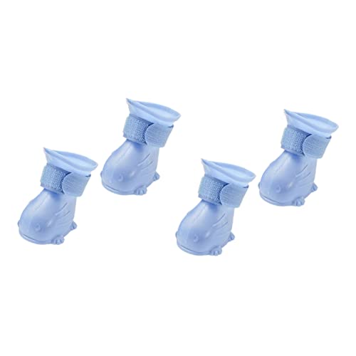 HOUDERCO 4Pcs Outdoor Pet Shoes Slip Dog Rain Boots for Dogs Durable Tep Design for Rainy Days Convenient and Stylish Puppy Footwear