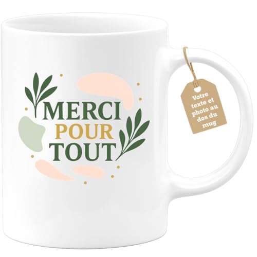 quotedazur Café-Croissant - Mug Remerciement Personnalisé - Jolie Tasse Cadeau Merci Pour Tout Retraite Professeure Sage-Femme Formatrice Nourrice Femme -...
