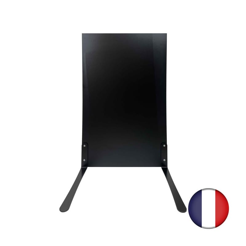 Panneau trottoir avec ardoise sur piétement métal noir effet ressorts dimensions 103 x 62 cm