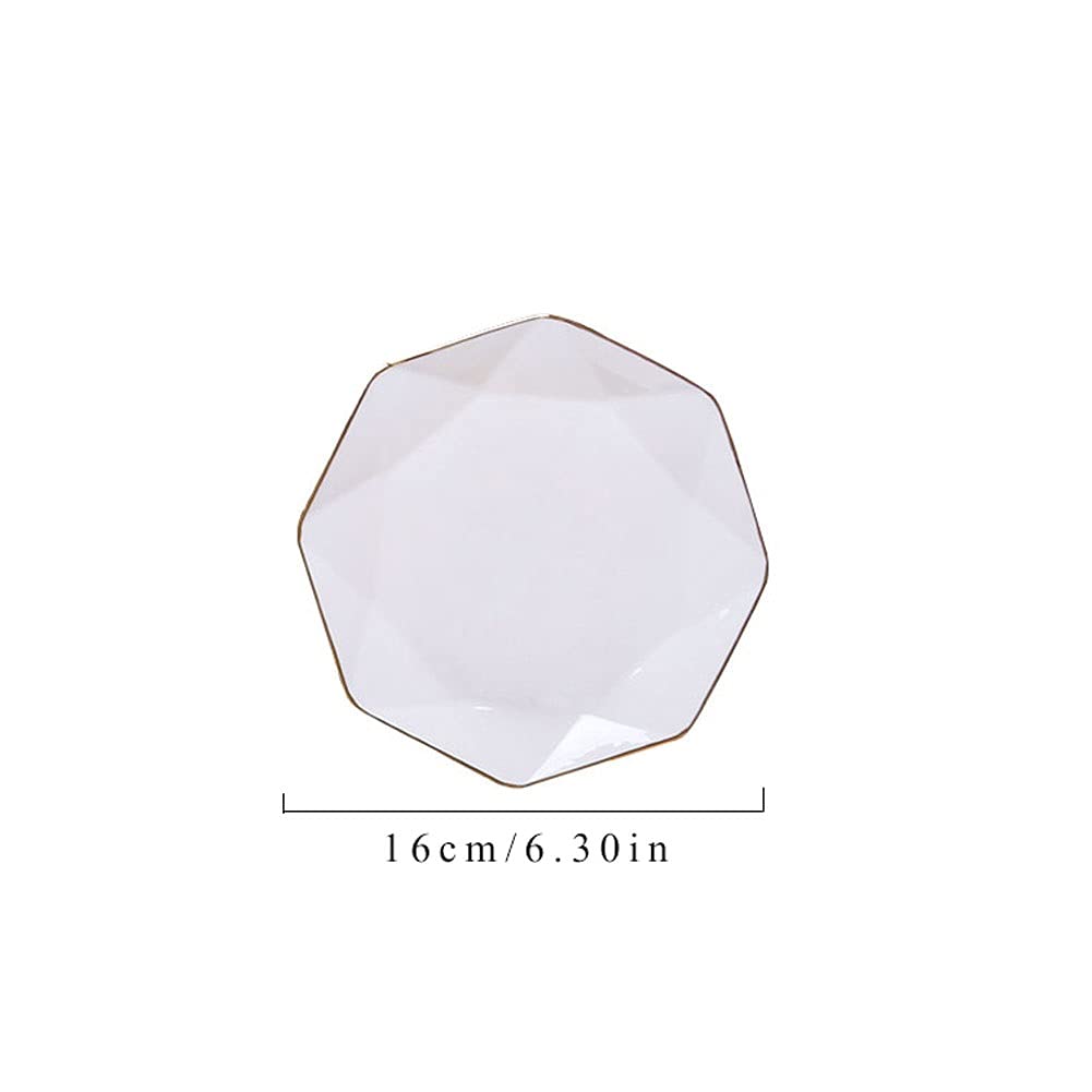 Białe Talerze Obiadowe, Ceramiczne, Okrągłe, Ze Złotym Rantem, Talerze Obiadowe, Naczynia Do Serwowania Obiadu, Steki, Sałatki, Makarony I Desery, Przystawka, Deser, Przekąska, 4 Szt., 6 Cali