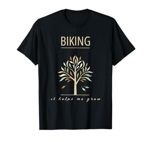 Ciclismo me ayuda a crecer colorido árbol ciclismo aventura Camiseta