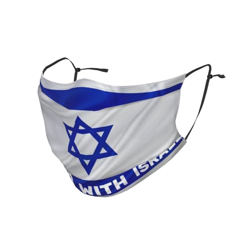 I Stand with Israel Face Mask Adult Dust Washable Reusable with Filters Black