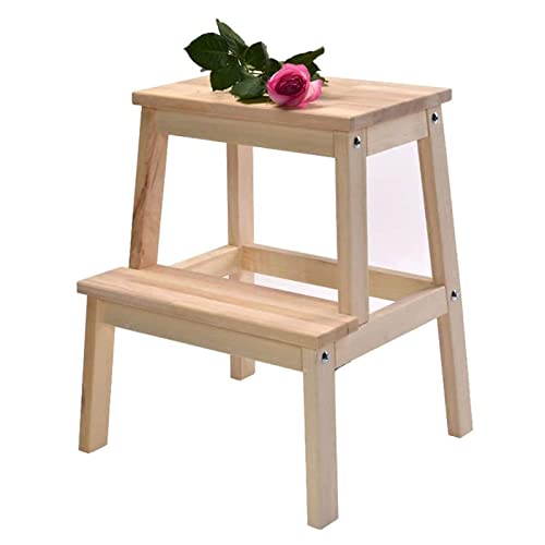 Taburete de dos pasos plegable de madera maciza para evitar caídas 5