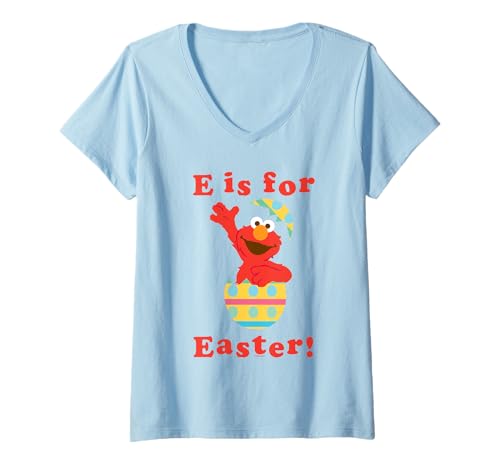 Elmo Rue Sésame t-shirt col V idéal pour la chasse aux œufs de Pâques