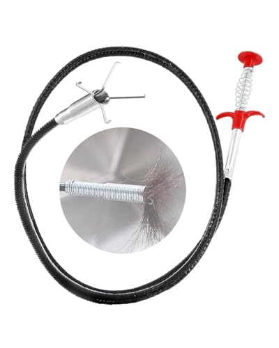 MQLSAERI Limpiador de drenaje de 160 cm,espiral retráctil 4 garras limpiador tuberías flexible en espiral,pinza drenaje con garra serpiente,pinzas drenaje para desagües,fregadero,bañera,alcantarillas