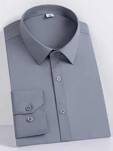 Men's Dress Shirt Summer Business Casual Shirt Long Sleeve Button-Down Shirt