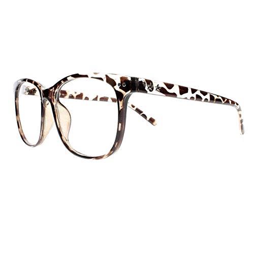 bestsight1936 Women Big Oversized Stars Pattern Reading Glasses Readers +1.0 2.0 2.5 3.0~+4.0 (Leopard, 2.5)