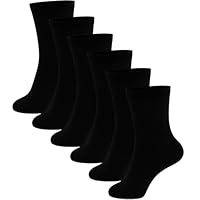 A2Z 4 Kids Boys PE School Sports Socks Breathable Athletic Cotton Crew Trainer - Socks AZ974 Black 6 Pack 11-14