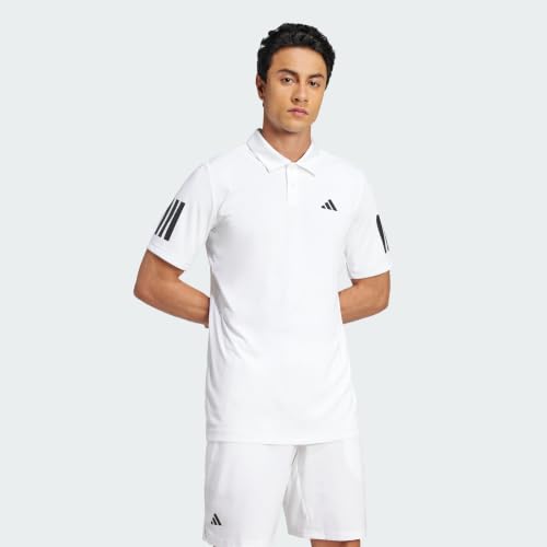 adidas Herren Club Tennis 3-Stripes Polo Shirt, White, S – Ansicht 4