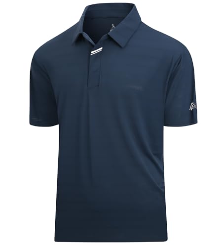 Image of Damipow Premium Golf Shirts for Men Dry Fit Performance Polo Short Sleeve Collared Shirt