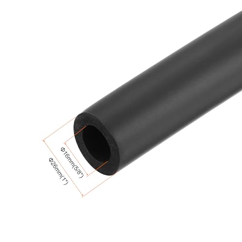Image of uxcell Foam Tubing for Handle Grip Support, 16mm(5 /8 inch) ID 26mm(1 inch) OD 1m Length Black