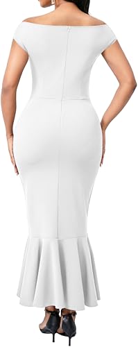 Image of SxClub Elegant Dress for Women Sexy 3 /4 Sleeve Business Knee Length Dresses Fishtail Zipper Belt