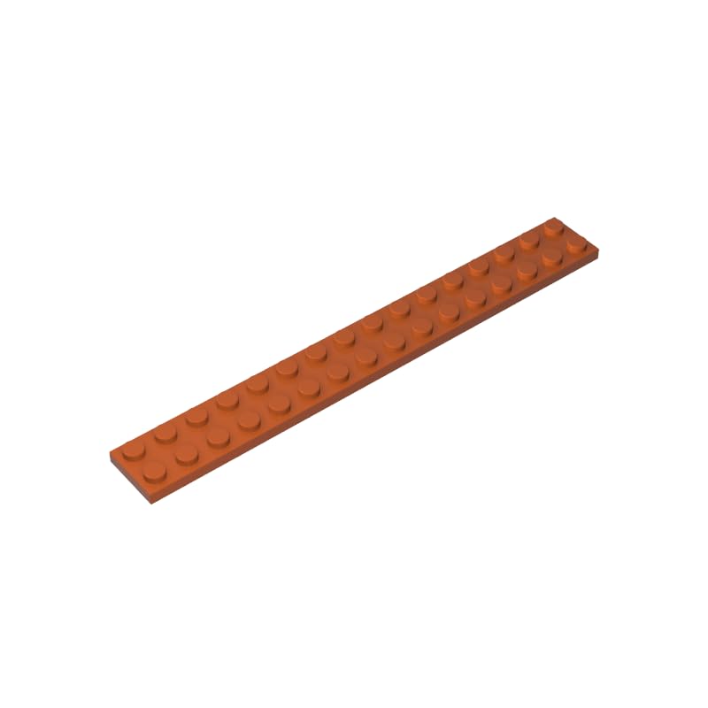 4282 Foundation Plate Plate 2x16 10 Pieces GDS-517 Compatible with Lego Building Blocks Color:Dark Orange โ image 1