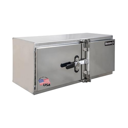 Buyers Products 1763103 Smooth Aluminum Underbody Truck Tool Box With Cam Lock Stainless Steel Double Barn Door, 18 x 18 x 48 Inch, Made In The USA