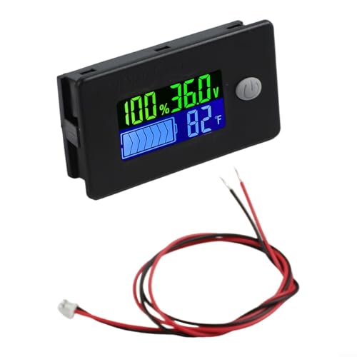 Image of Digital Battery Gauge for Lithium, Lead-Acid, for LiFePO4 Batteries - 10-100V DC Voltmeter with Capacity Testing - RV, Marine, E-for Bike, Car, Boat, for Golf Cart Power for Monitor(72V)