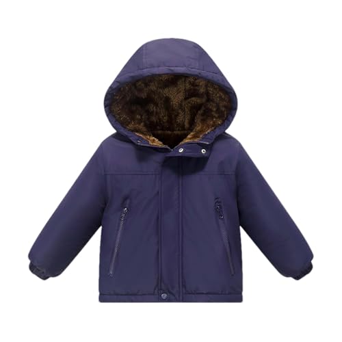XMWSPO Kids Fleece Lined Puffer Jacket,Hooded Down Coat Boys Girls,Winter