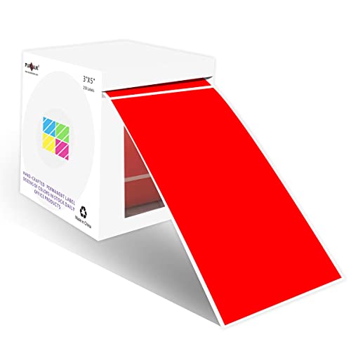 PARLAIM 3 X 5 Inch 250 Per Roll Rectangle Inventory Color Coding Labels,Roll Square Label Stickers for Home Red