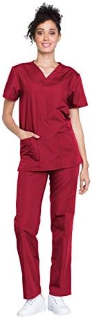 Cherokee womens Unisex Scrub Top and Scrub Pant Set Medical Scrubs Set