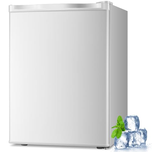 2.1 Cu.ft Small Upright Freezer, Compact Mini Freezer with Removable Shelves, Adjustable Thermostat, Reversible Door Hinge, Quiet for Home/Office/Dorm/Kitchen, White