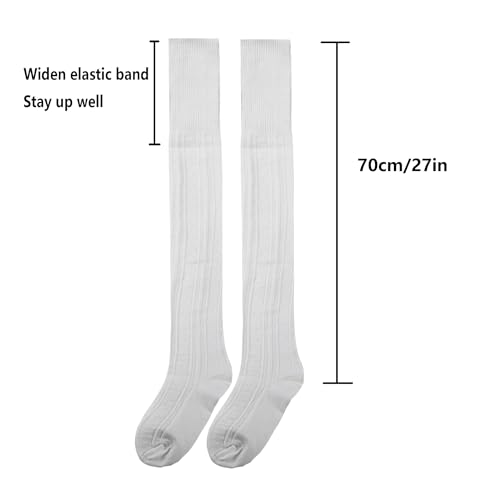 Bestjybt Women Thigh High Socks Cotton Cable Knit Over the Knee Boot Stockings Long Warm leg Warmers3