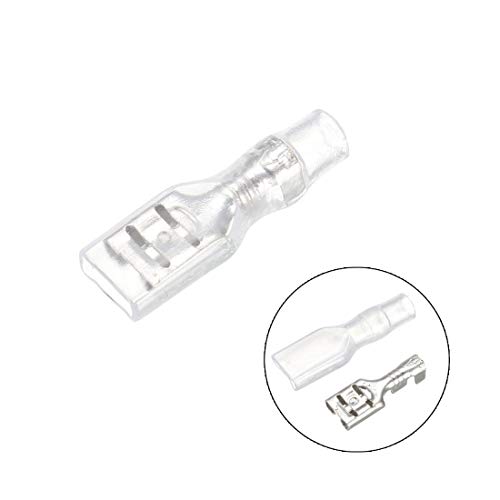 uxcell 100pcs 4.8mm Wire Terminals Connector Quick Splice Female Spade Connect with Insulating Sleeve