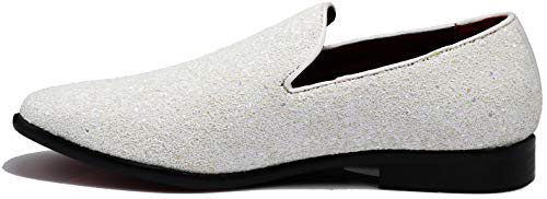 Image of SPK04 Men's Vintage Glitter Dress Loafers Slip On Shoes Classic Tuxedo Dress Shoes